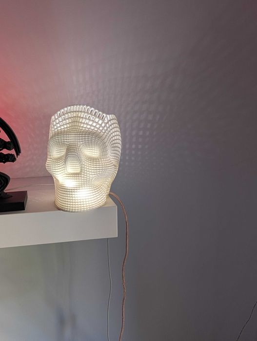Lampa decorativa craniu design 3D Wireframe – Lumina LED USB