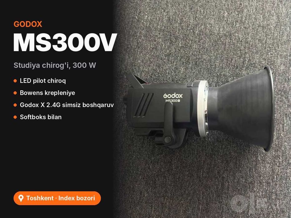 Godox MS300V studiya chirog'i 300W, softboks bilan, Bowens