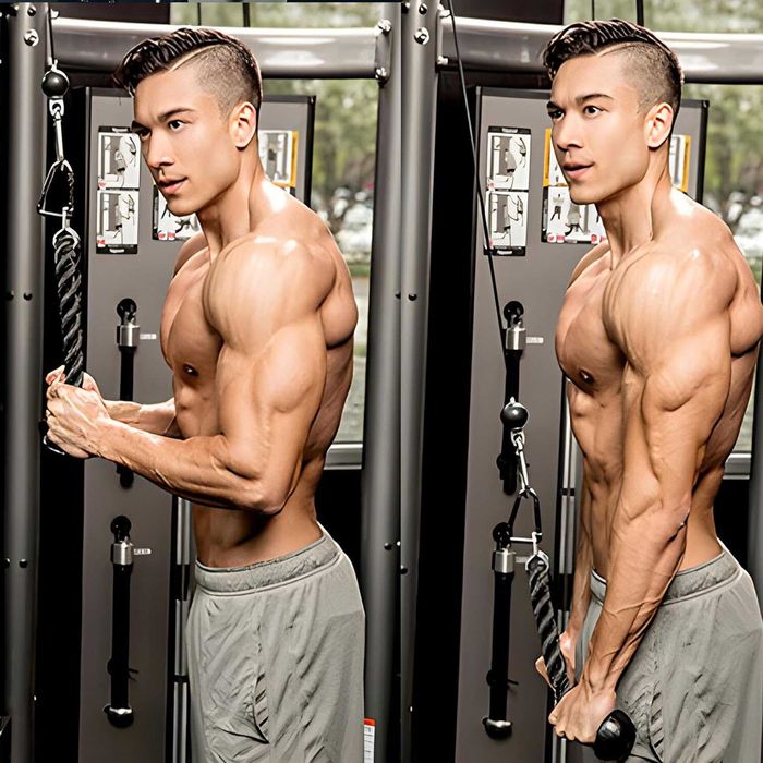 Sfoara pentru Triceps din Nylon cu Manere din Cauciuc Maxim 200kg 70cm