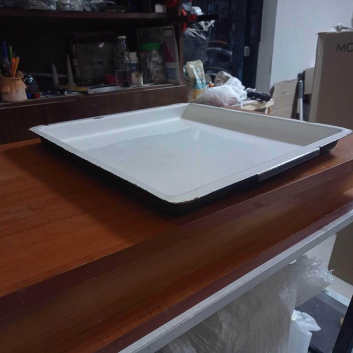 Емайлирана тава за фурна, правоъгална бяла тава 39,5/41,5см