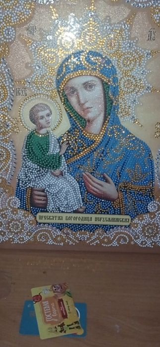 Икона из страз, алмазная мозаика.