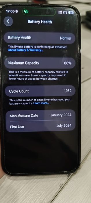 Iphone 15 pro max 80% akb