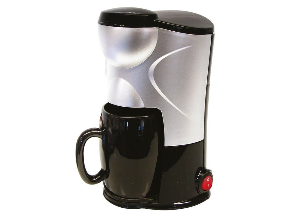 Cafetiera auto Carpoint 12V 170W cu intrerupator iluminat si cana din portelan 150 ml, pentru masina, barca sau rulota