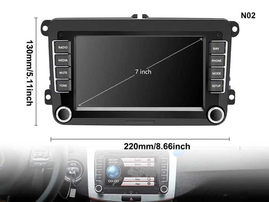 Navigație Android 11 7” pentru VW Passat / Golf – touchscreen GPS