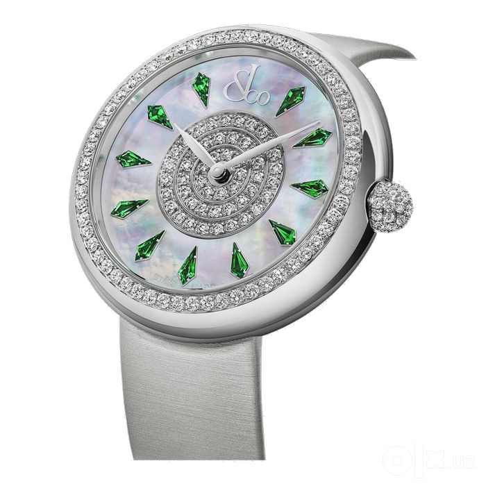 Jacob & Co Brilliant One Row 38 mm Tsavorites Stainless Steel