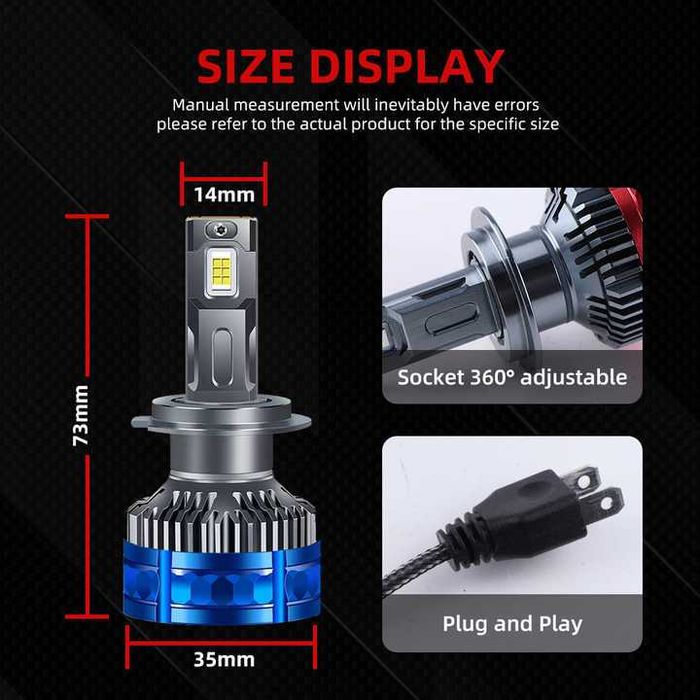 ТОП КАЧЕСТВО, Лед системи H7 LED/ Лед крушки H7  220W 25000LM 6000K