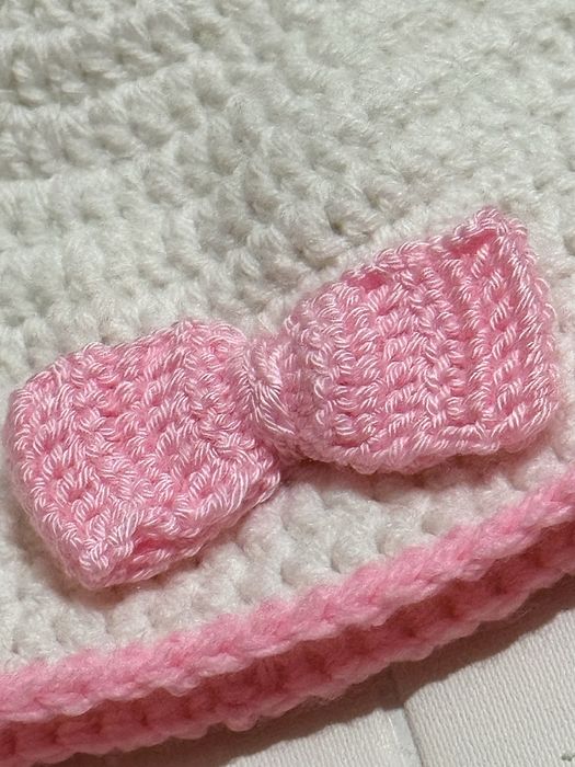 Set roz croșetat de mână nou-născut fetiță(0–1 lună)