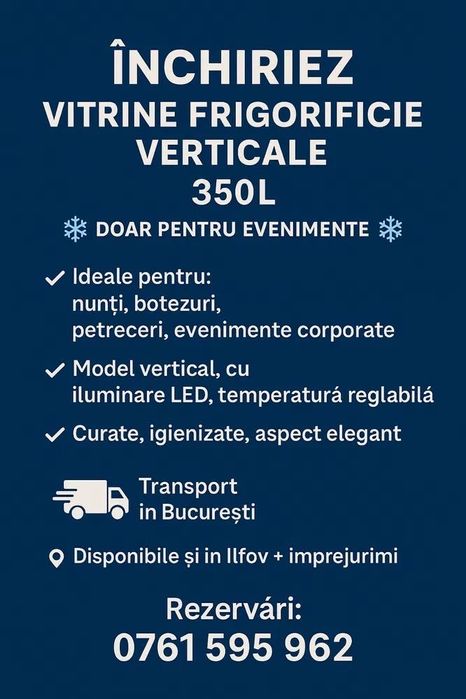 Vitrine Frigorifice de închiriat