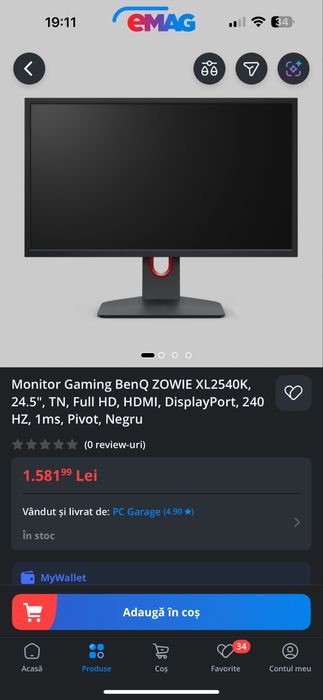 Monitor Zowie 2540k 240 hz Magurele • OLX.ro