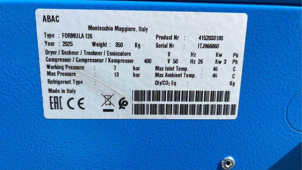 Compresor cu surub ABAC 13bar 26kw VSD 4,2mc/min Convertizor frecventa