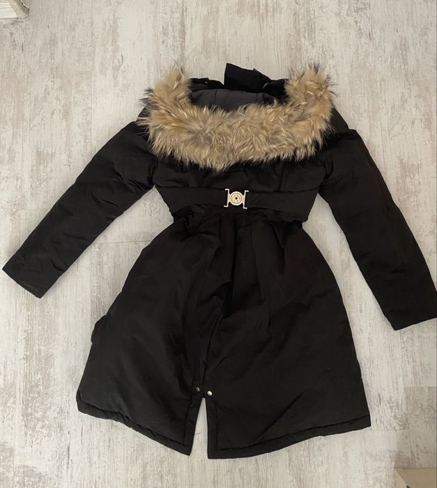 Дамско яке парка естествен косъм