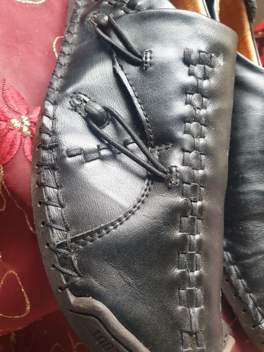 Уникални кожени обувки тип еспадрили  41 номер