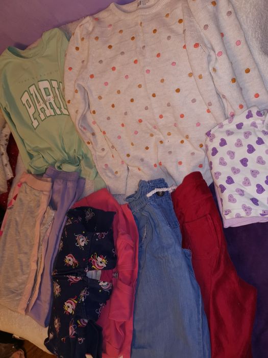 Lot hăinuțe 6-7 ani geacă imblanita, pantaloni, pijama