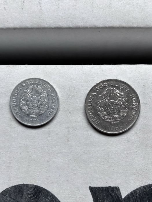 Moneda  de 1 Leu 1966.monede a 15 bani 1975.moneda 25 bani 1966