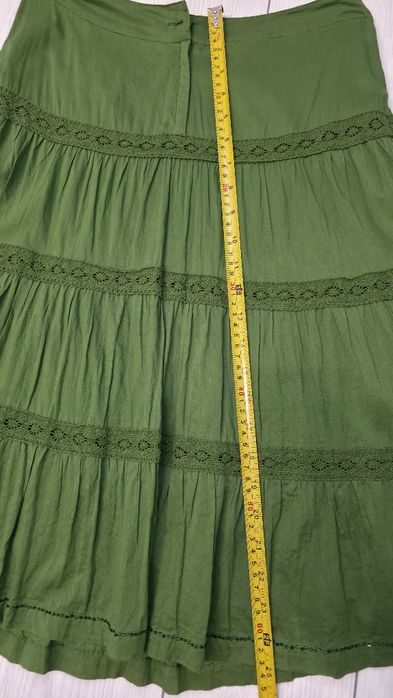 Fustă Maxi H&M Verde – 100% Bumbac, Stil Boho, Mărimea 36