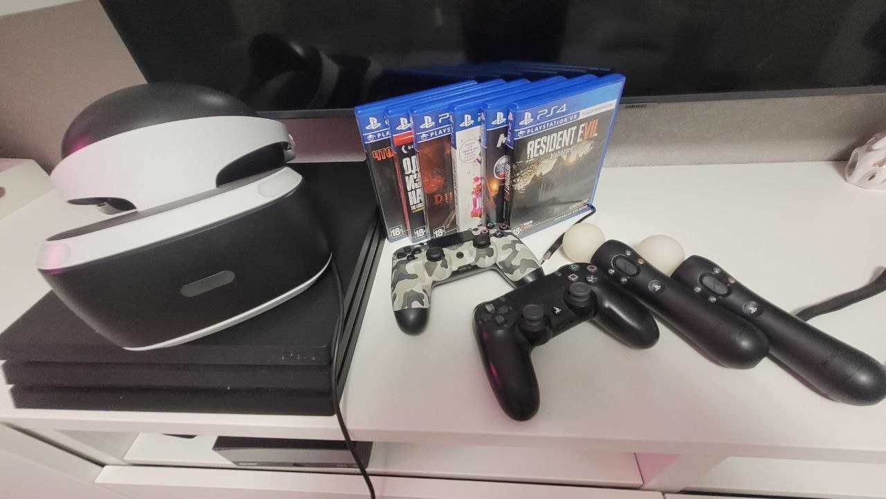 PlayStation 4 Pro + VR + 3 игры для VR (очки виртуальной реальности): 240  000 тг. - Приставки Актобе на Olx