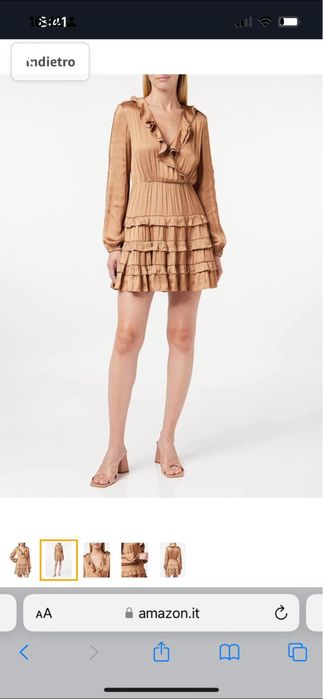 Pinko Рокля плътен сатен с волани