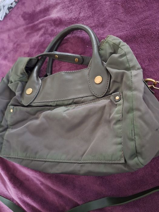 Marc by Marc Jacobs оригинална зелена чанта от плат и кожа