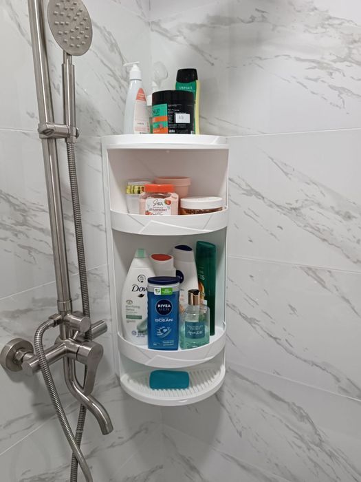 Настенный шкафчик с дверцей для ванной, 3 полки