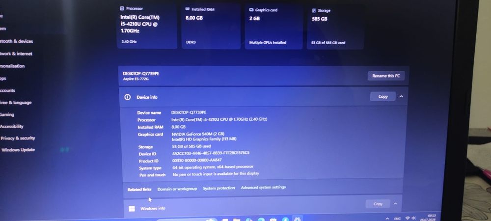 Laptop Acer Satelite