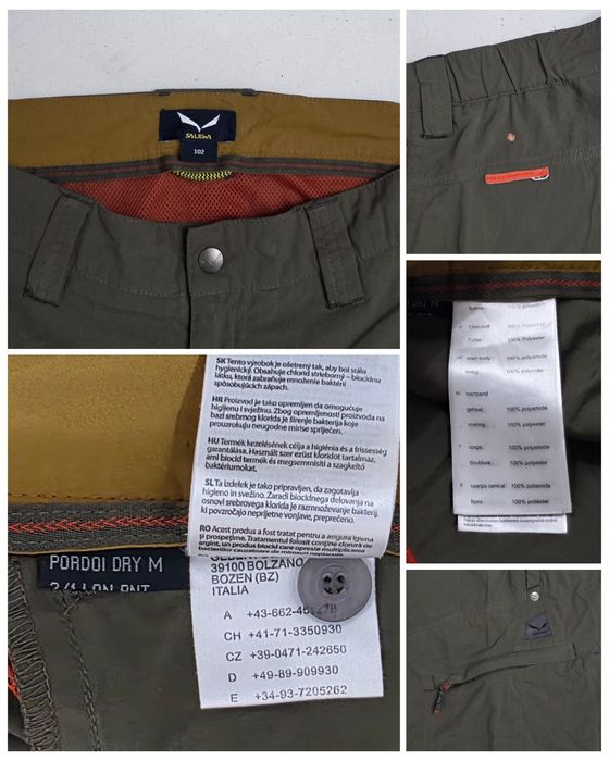 Pantaloni tehnici 2 în 1 Salewa Pordoi Drytons munte, trekking, vânătoare, padurar, nr. 102 sau M ptr. bărbați, dark olive