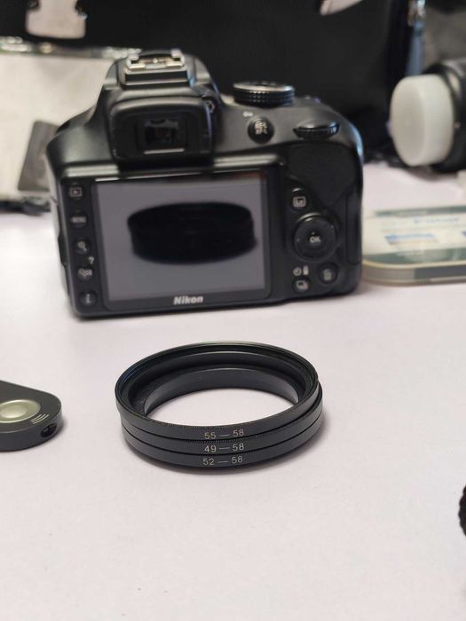 Пълен комплект Nikon D3400 с обектив, допълнителни лещи, филтри и аксесоари – Добро състояние!