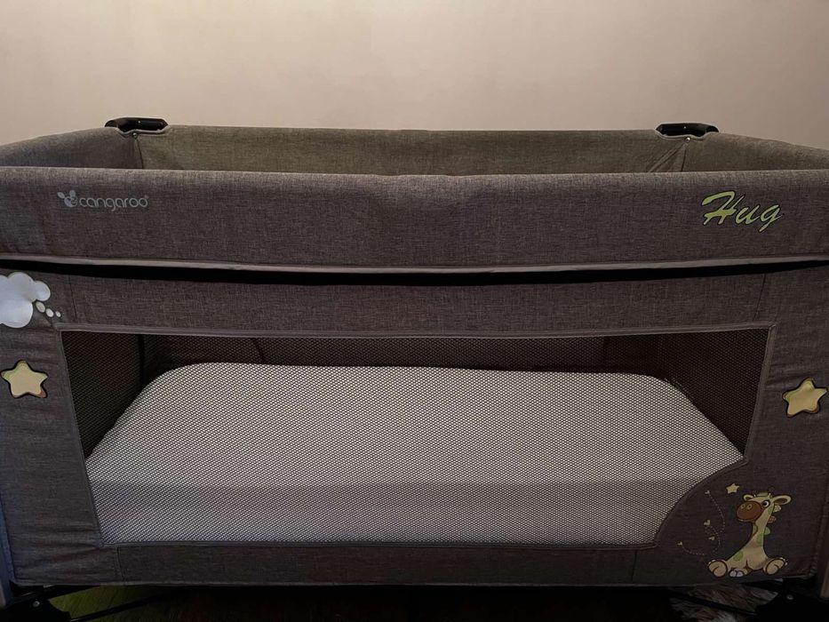 Детска кошара Kangaroo на две нива + матрак от мемори пяна