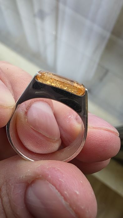 Inel argint cu piatra topaz imperial