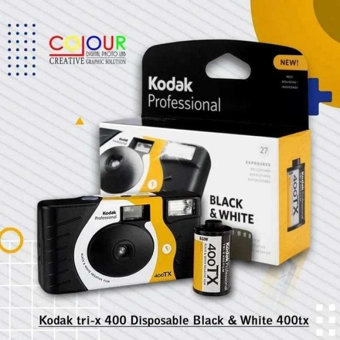 Компактен фотоапарат Kodak Tri-X 400 Single-Use Flash Camera, черен