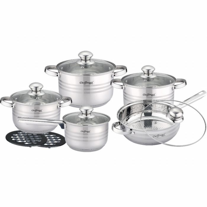 Комплект съдове за готвене 12 части Cheffinger, с индукционно дъно и с