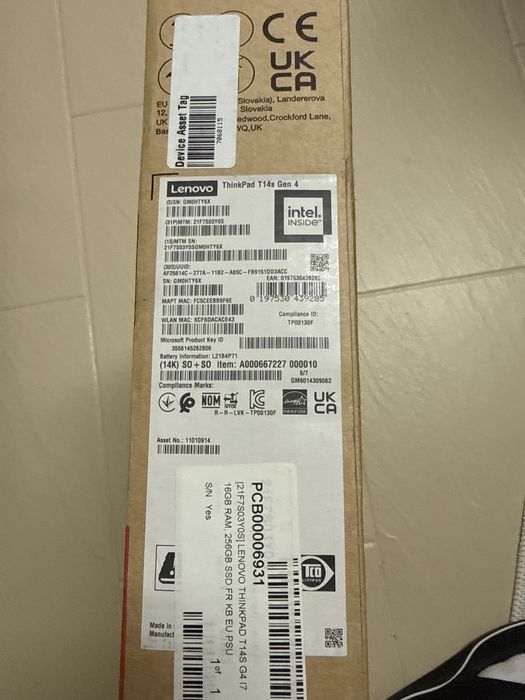Laptop Lenovo TinkPad gen4