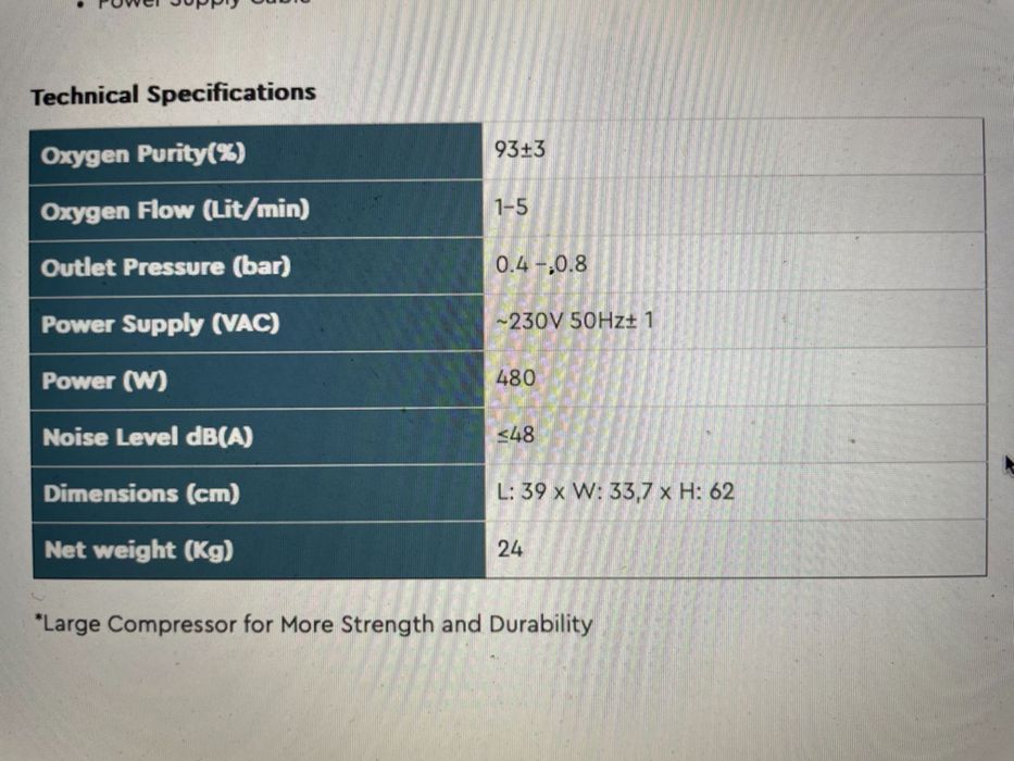 Kислороден концентратор MobiakCare Irene 5Lt Oxygen Concentrator