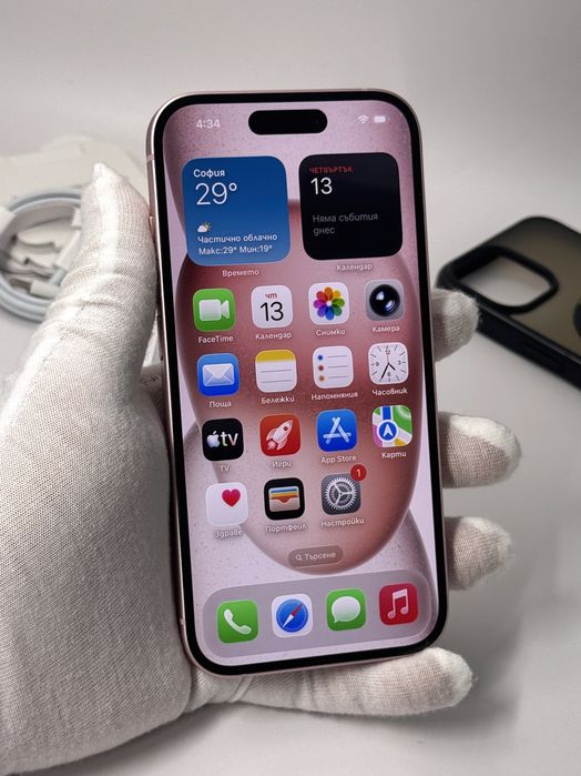 iPhone 15, 128GB, Pink, 100% батерия, КАТО НОВ, 2г. ГАРАНЦИЯ!