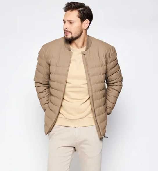 Jacheta geaca S M bomber RAINS Noua material profesional premium camel