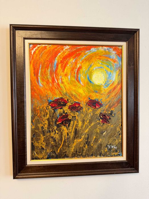 Картина Макове, масло, Петър Петров