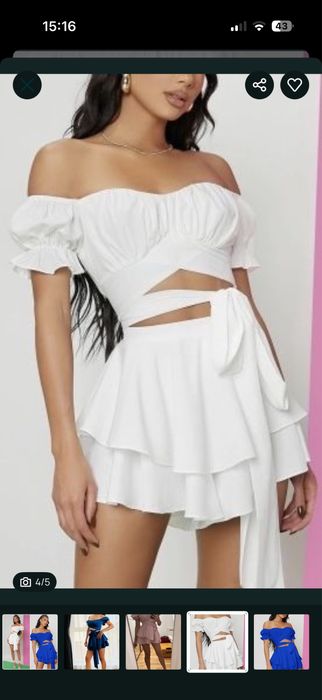 Zara / Mango,пуловер костюм бял сет