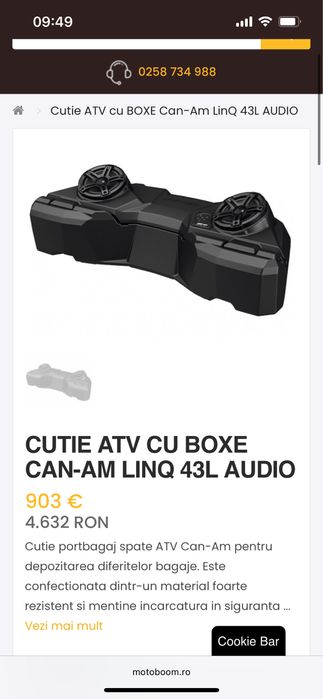 Lada spate HIFI BRP Sounds Box noua 43L LinqQ Atv Can Am Outlander Max