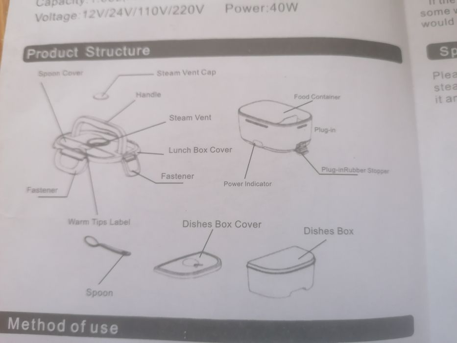 Caserolă electrică, Lunchbox