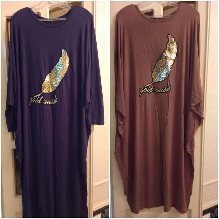 Разбираю гардероб! Платья  трикотажные синее и коричневое.