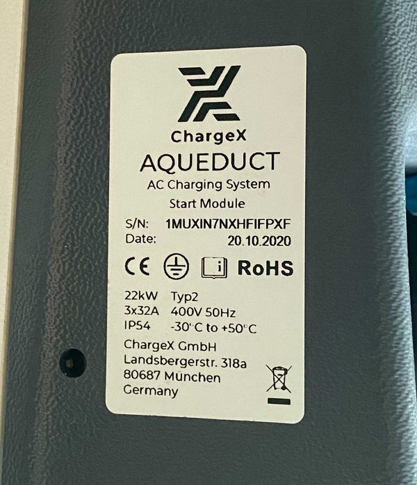 Stație încărcare auto ChargeX Aqueduct 22 kW Type 2 modul control