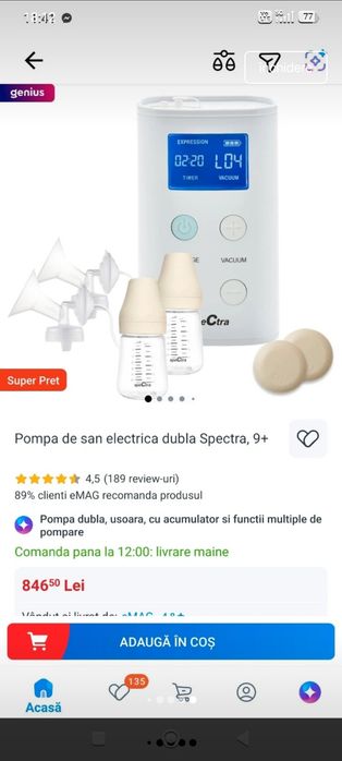 Pompa dublă san electrica
