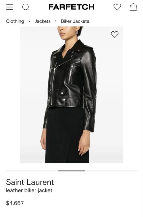 Saint Laurent YSL яке от естествена кожа, S размер