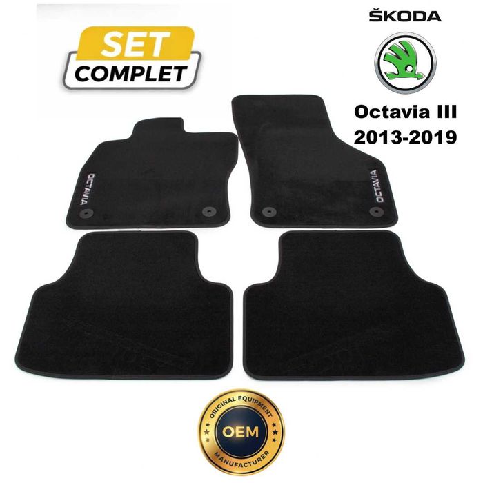 Set covorase textile originale pentru Skoda Octavia III 2013-2019 OEM