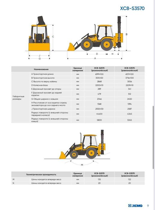 Погрузчик экскаватор XCMG XC8-S3570 1,3-0,26 куб