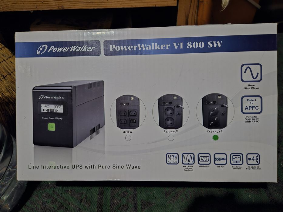UPS PowerWalker чиста синусоида 800VA 480W