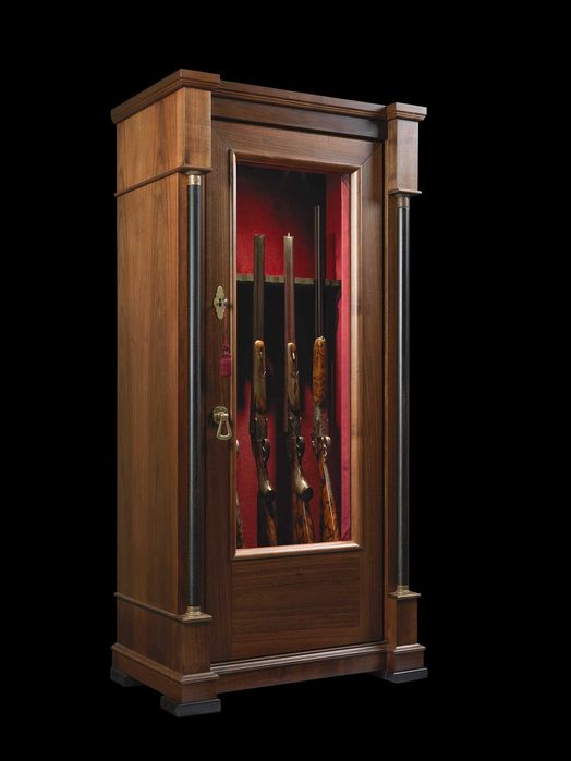 Dulap 12 arme cu vitrina, invelit in lemn masiv, Imperial