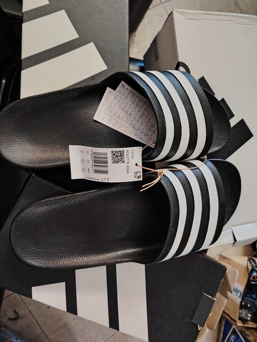 Чехли джапанки Adidas adilette Aqua F35543 Унисекс 42, 43, 44 1/2 черни и сини