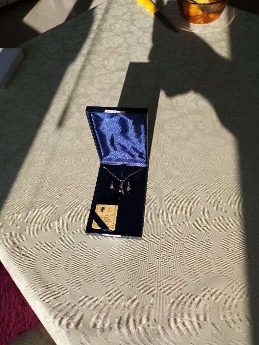 Колие и обици Сваровски - ЧЕРЕН ОНИКС