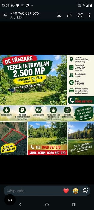 Terenuri Leamna de sus și Bucovăț teren stradal