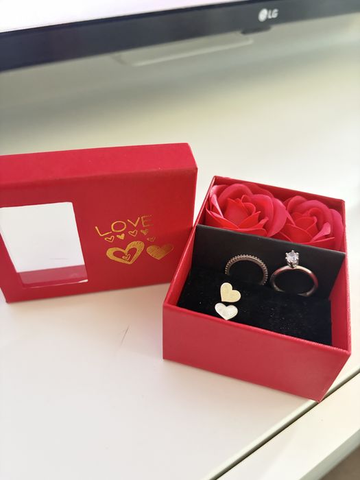 Set cercei si inele marimea 50 argint